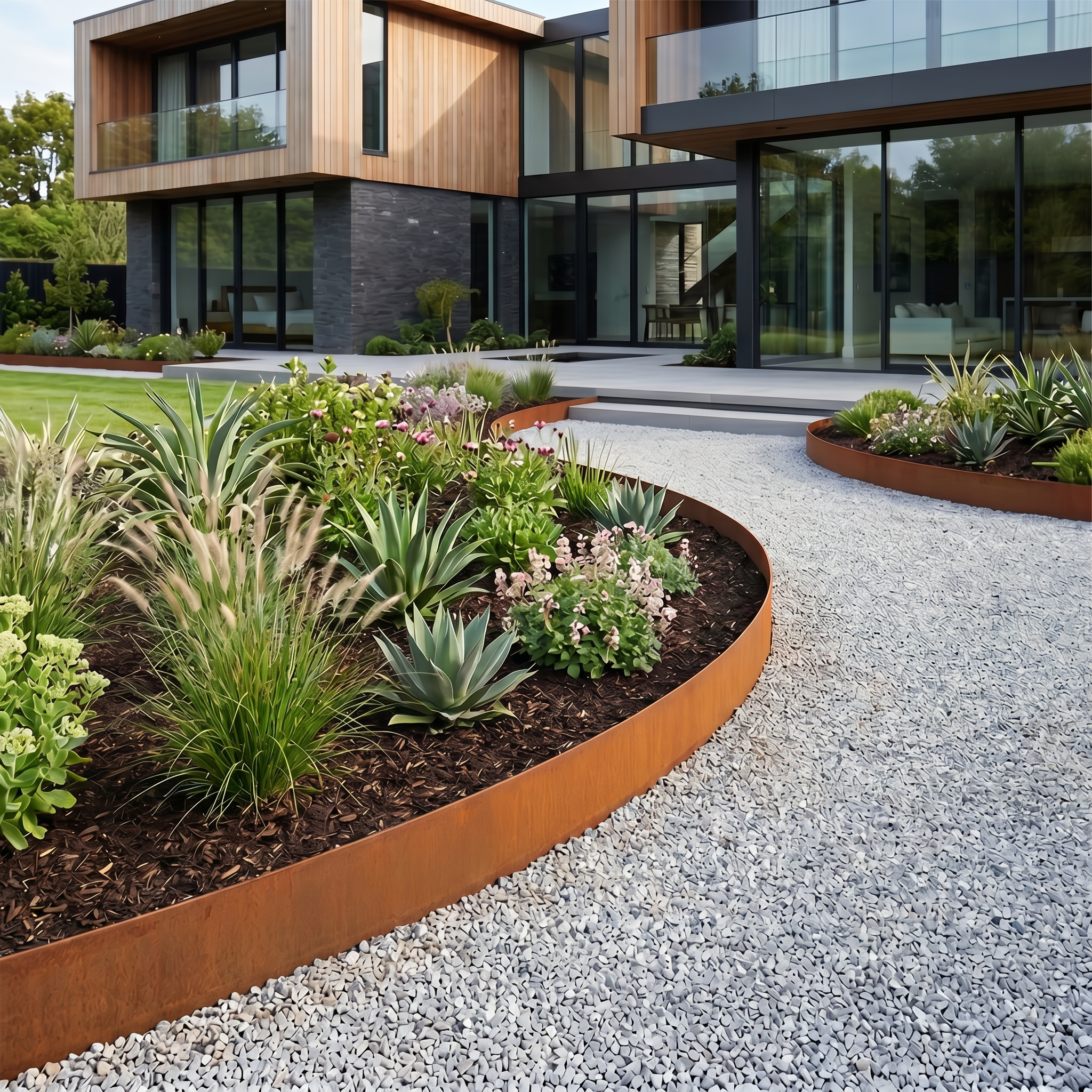 Corten Garden Edging DIY Installation System