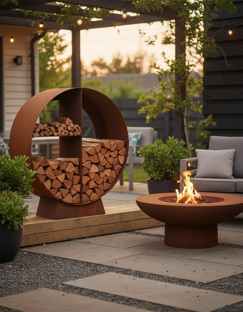 Architectural Firewood Storage Units