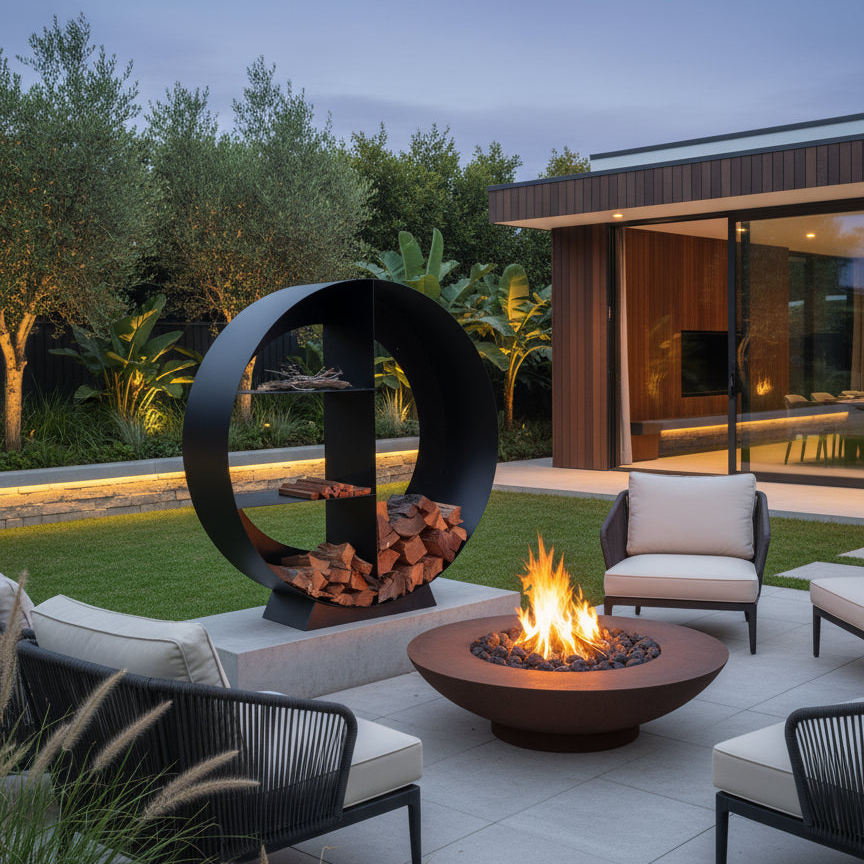 Architectural Firewood Storage Units