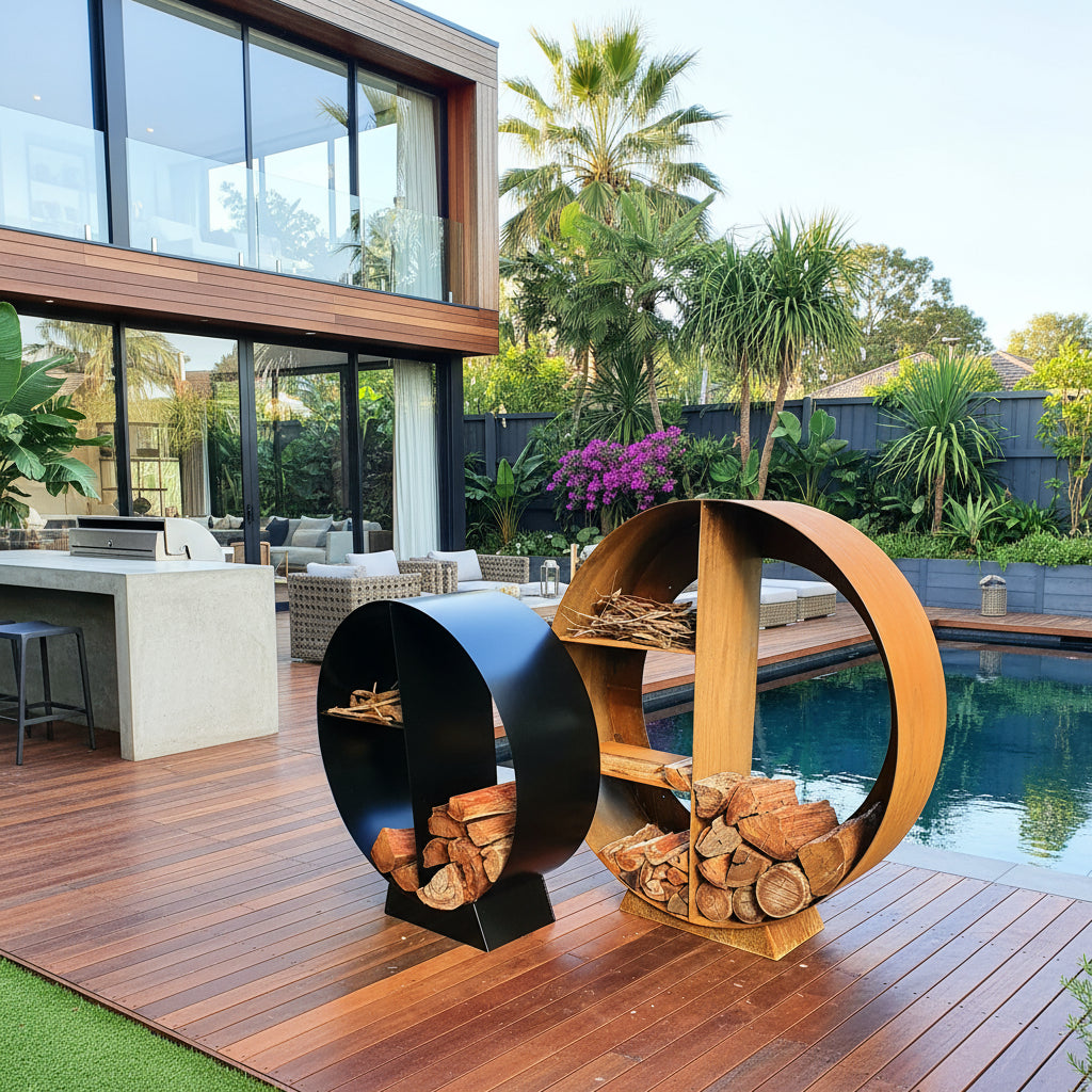Architectural Firewood Storage Units