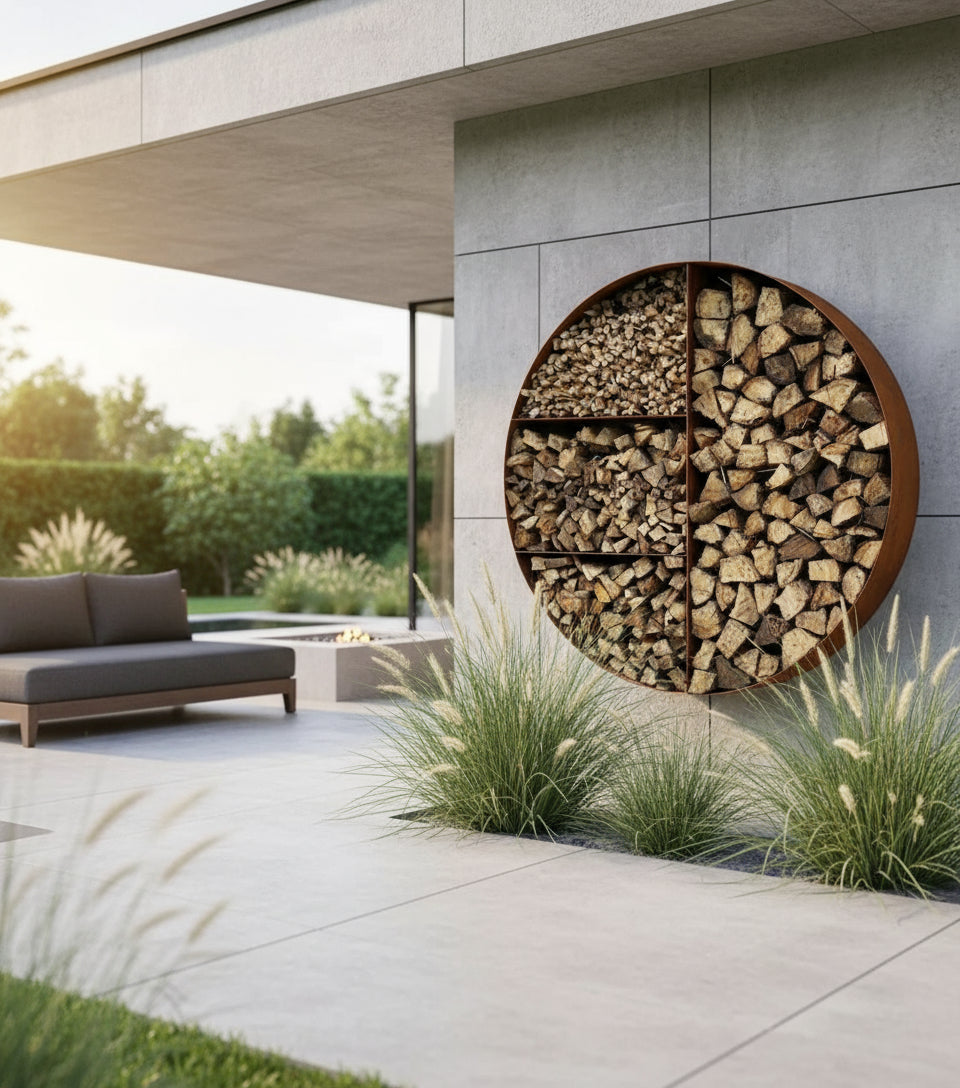 Architectural Firewood Storage Units